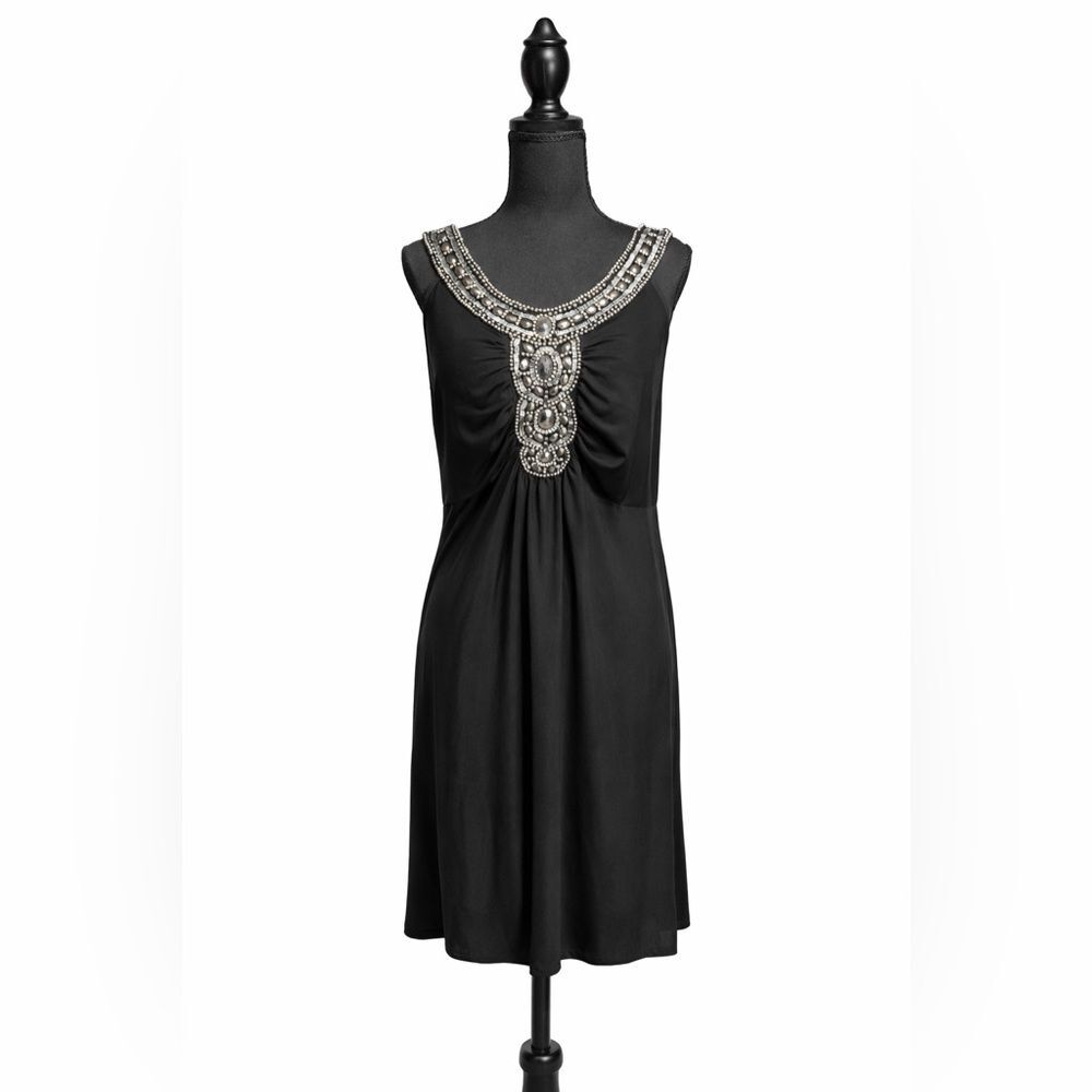 Another Thyme Black Beaded Sleeveless Dress Size 6